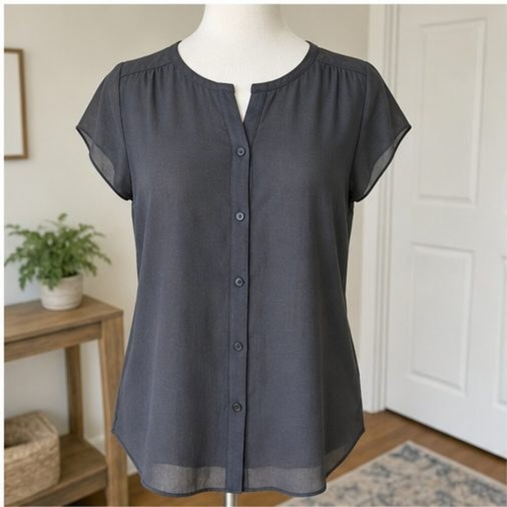 Charcoal Wrap Blouse